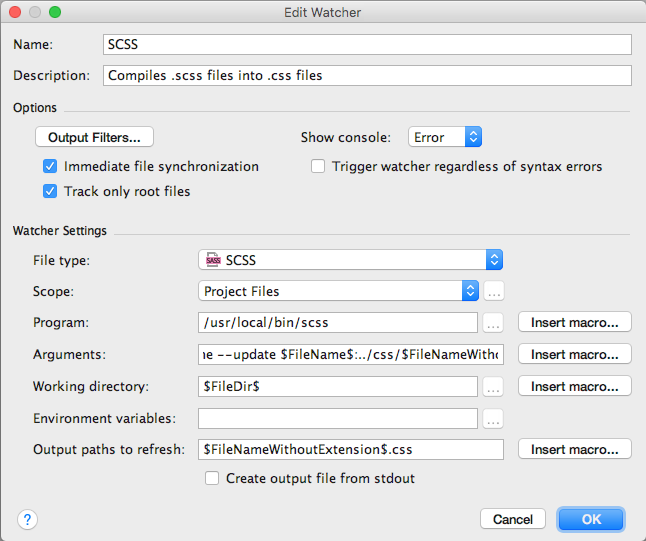 server filewatcher to recompile sass server filewatcher to recompile sass